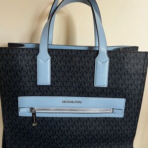Michael Kors Monogram Tote with Blue Accents